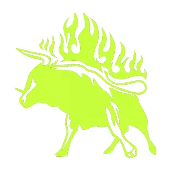 Samolepicí dekorace na vozidlo Animal flames 055 levá býk (27 - limetová) SAMOLEPKA NA AUTO, NÁLEPKA, FÓLIE, POLEP, TUNING, VLASTNÍ TEXT, TISK, AUTOSAMOLEPKY.cz, POLEPY, OBRÁZEK, LOGO, 3D STICKERS