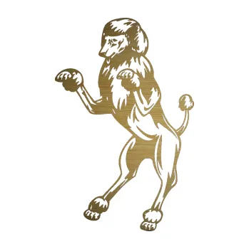 samolepka Pes 023 levá Pudl (64 - škrábaný kov zlatý) SAMOLEPKA NA AUTO, NÁLEPKA, FÓLIE, POLEP, TUNING, VLASTNÍ TEXT, TISK, AUTOSAMOLEPKY.cz, POLEPY, OBRÁZEK, LOGO, 3D STICKERS