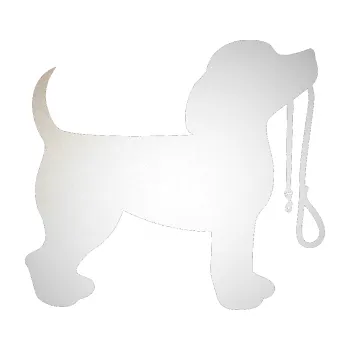 Polep vozidla SAMOLEPKA Pes 063 pravá štěnátko s vodítkem (82 - odrazková reflexní bílá) NA AUTO, NÁLEPKA, FÓLIE, POLEP, TUNING, VLASTNÍ TEXT, TISK, AUTOSAMOLEPKY.cz, POLEPY, OBRÁZEK, LOGO, SAMOLEPKY