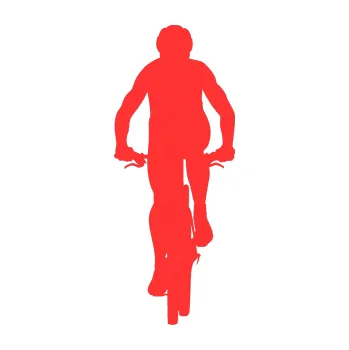 Polep vozidla SAMOLEPKA Cyklista 002 levá (02 - světle červená) NA AUTO, NÁLEPKA, FÓLIE, POLEP, TUNING, VLASTNÍ TEXT, TISK, AUTOSAMOLEPKY.cz, POLEPY, OBRÁZEK, LOGO, SAMOLEPKY