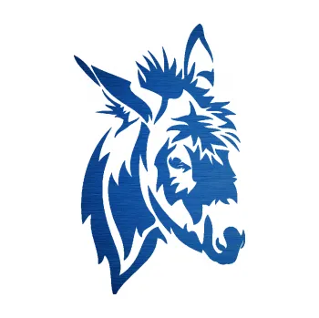 Samolepící dekorace SAMOLEPKA Osel 004 pravá (65 - škrábaný kov modrý) NA AUTO, NÁLEPKA, FÓLIE, POLEP, TUNING, VLASTNÍ TEXT, TISK, AUTOSAMOLEPKY.cz, POLEPY, OBRÁZEK, LOGO, SAMOLEPKY