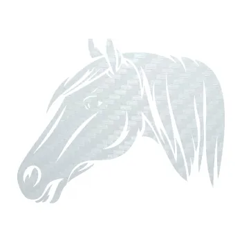 Samolepící dekorace SAMOLEPKA Kůň 065 levá hlava s hřívou (51 - 3D karbon bílý) NA AUTO, NÁLEPKA, FÓLIE, POLEP, TUNING, VLASTNÍ TEXT, TISK, AUTOSAMOLEPKY.cz, POLEPY, OBRÁZEK, LOGO, SAMOLEPKY