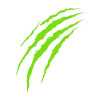 Samolepicí dekorace na vozidlo Drápanec 003 levá (04 - zelená kawasaki) SAMOLEPKA NA AUTO, NÁLEPKA, FÓLIE, POLEP, TUNING, VLASTNÍ TEXT, TISK, AUTOSAMOLEPKY.cz, POLEPY, OBRÁZEK, LOGO, 3D STICKERS