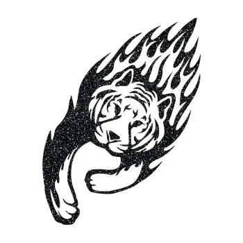 Samolepicí dekorace na vozidlo Animal flames 015 levá tygr (85 - Ultra Metalic černá) SAMOLEPKA NA AUTO, NÁLEPKA, FÓLIE, POLEP, TUNING, VLASTNÍ TEXT, TISK, AUTOSAMOLEPKY.cz, POLEPY, OBRÁZEK, LOGO, 3D STICKERS