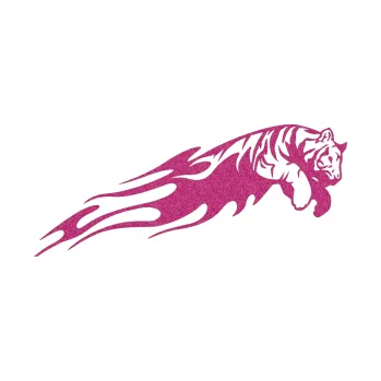 Samolepicí dekorace na vozidlo Animal flames 022 pravá tygr (90 - Ultra Metalic růžová) SAMOLEPKA NA AUTO, NÁLEPKA, FÓLIE, POLEP, TUNING, VLASTNÍ TEXT, TISK, AUTOSAMOLEPKY.cz, POLEPY, OBRÁZEK, LOGO, 3D STICKERS