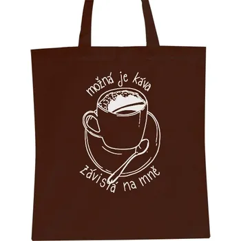 Nákupní taška unisex s potiskem Možná je káva závislá na mně