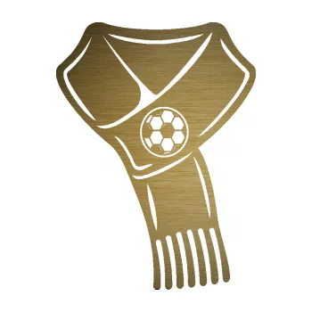 Samolepící dekorace SAMOLEPKA Fotbalový fanoušek 001 pravá šála (64 - škrábaný kov zlatý) NA AUTO, NÁLEPKA, FÓLIE, POLEP, TUNING, VLASTNÍ TEXT, TISK, AUTOSAMOLEPKY.cz, POLEPY, OBRÁZEK, LOGO, SAMOLEPKY