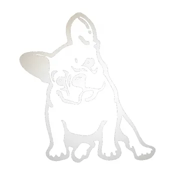 Polep vozidla SAMOLEPKA Pes 061 levá Francouzský buldoček (82 - odrazková reflexní bílá) NA AUTO, NÁLEPKA, FÓLIE, POLEP, TUNING, VLASTNÍ TEXT, TISK, AUTOSAMOLEPKY.cz, POLEPY, OBRÁZEK, LOGO, SAMOLEPKY