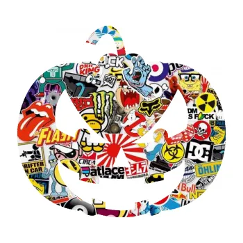 Samolepící dekorace SAMOLEPKA Halloween 016 levá dýně (83 - Sticker bomb) NA AUTO, NÁLEPKA, FÓLIE, POLEP, TUNING, VLASTNÍ TEXT, TISK, AUTOSAMOLEPKY.cz, POLEPY, OBRÁZEK, LOGO, SAMOLEPKY