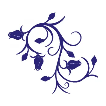 Samolepící dekorace Květina dekor 009 levá růžičky (22 - střední modrá) SAMOLEPKA NA AUTO, NÁLEPKA, FÓLIE, POLEP, TUNING, VLASTNÍ TEXT, TISK, AUTOSAMOLEPKY.cz, POLEPY, OBRÁZEK, LOGO, 3D STICKERS