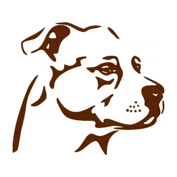 Polep vozidla Pes 134 pravá Stafordširský bulteriér (15 - hnědá) SAMOLEPKA NA AUTO, NÁLEPKA, FÓLIE, POLEP, TUNING, VLASTNÍ TEXT, TISK, AUTOSAMOLEPKY.cz, POLEPY, OBRÁZEK, LOGO, 3D STICKERS