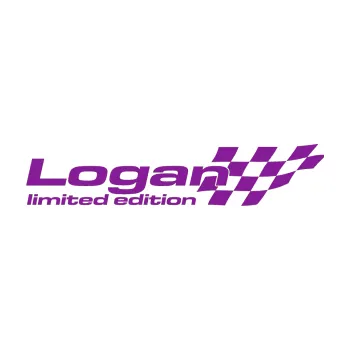 Polep vozidla SAMOLEPKA Logan limited edition pravá (14 - fialová) NA AUTO, NÁLEPKA, FÓLIE, POLEP, TUNING, VLASTNÍ TEXT, TISK, AUTOSAMOLEPKY.cz, POLEPY, OBRÁZEK, LOGO, SAMOLEPKY