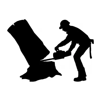 Samolepící dekorace SAMOLEPKA Dřevorubec 003 levá (01 - černá) NA AUTO, NÁLEPKA, FÓLIE, POLEP, TUNING, VLASTNÍ TEXT, TISK, AUTOSAMOLEPKY.cz, POLEPY, OBRÁZEK, LOGO, SAMOLEPKY