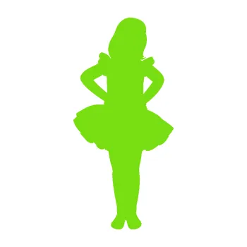 samolepka Děti silueta 011 pravá holčička tanečnice (04 - zelená kawasaki) SAMOLEPKA NA AUTO, NÁLEPKA, FÓLIE, POLEP, TUNING, VLASTNÍ TEXT, TISK, AUTOSAMOLEPKY.cz, POLEPY, OBRÁZEK, LOGO, 3D STICKERS