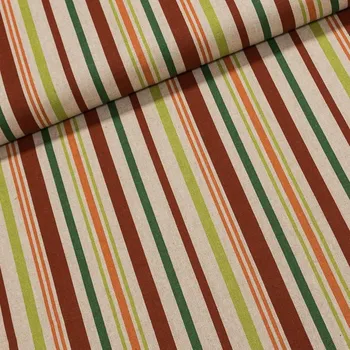 Signo Směsové plátno Hera Raya Naranja oranžové a zelené pruhy 1,4/1 m