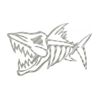 Samolepicí dekorace na vozidlo Ryba kostra 002 levá (52 - 3D karbon stříbrný) SAMOLEPKA NA AUTO, NÁLEPKA, FÓLIE, POLEP, TUNING, VLASTNÍ TEXT, TISK, AUTOSAMOLEPKY.cz, POLEPY, OBRÁZEK, LOGO, 3D STICKERS