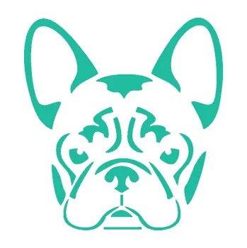 Polep vozidla Pes 107 Francouzský buldoček (25 - tyrkysová) SAMOLEPKA NA AUTO, NÁLEPKA, FÓLIE, POLEP, TUNING, VLASTNÍ TEXT, TISK, AUTOSAMOLEPKY.cz, POLEPY, OBRÁZEK, LOGO, 3D STICKERS