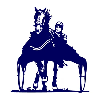 Samolepící dekorace SAMOLEPKA Kůň klusák levá (23 - tmavě modrá) NA AUTO, NÁLEPKA, FÓLIE, POLEP, TUNING, VLASTNÍ TEXT, TISK, AUTOSAMOLEPKY.cz, POLEPY, OBRÁZEK, LOGO, SAMOLEPKY