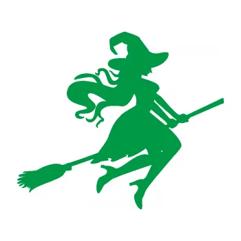 Samolepící dekorace Čarodějnice 003 pravá (12 - zelená) SAMOLEPKA NA AUTO, NÁLEPKA, FÓLIE, POLEP, TUNING, VLASTNÍ TEXT, TISK, AUTOSAMOLEPKY.cz, POLEPY, OBRÁZEK, LOGO, 3D STICKERS