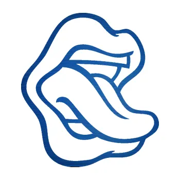 Samolepící dekorace SAMOLEPKA Pusa 003 pravá s vypláznutým jazykem (65 - škrábaný kov modrý) NA AUTO, NÁLEPKA, FÓLIE, POLEP, TUNING, VLASTNÍ TEXT, TISK, AUTOSAMOLEPKY.cz, POLEPY, OBRÁZEK, LOGO, SAMOLEPKY