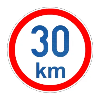 samolepka Maximální rychlost 30km - nejvyšší konstrukční rychlost (65 - škrábaný kov modrý) SAMOLEPKA NA AUTO, NÁLEPKA, FÓLIE, POLEP, TUNING, VLASTNÍ TEXT, TISK, AUTOSAMOLEPKY.cz, POLEPY, OBRÁZEK, LOGO, 3D STICKERS