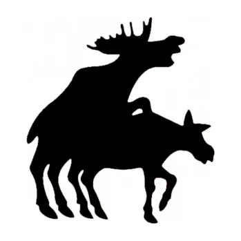 Samolepící dekorace SAMOLEPKA Losí láska 002 pravá (01 - černá) NA AUTO, NÁLEPKA, FÓLIE, POLEP, TUNING, VLASTNÍ TEXT, TISK, AUTOSAMOLEPKY.cz, POLEPY, OBRÁZEK, LOGO, SAMOLEPKY