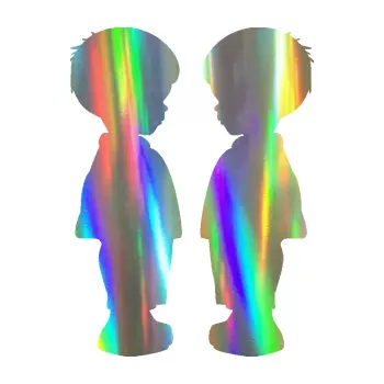 samolepka Dítě v autě 073 dva chlapečci sourozenci (93 - Holografická) SAMOLEPKA NA AUTO, NÁLEPKA, FÓLIE, POLEP, TUNING, VLASTNÍ TEXT, TISK, AUTOSAMOLEPKY.cz, POLEPY, OBRÁZEK, LOGO, 3D STICKERS