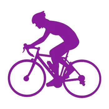 Polep vozidla SAMOLEPKA Cyklista 005 levá (14 - fialová) NA AUTO, NÁLEPKA, FÓLIE, POLEP, TUNING, VLASTNÍ TEXT, TISK, AUTOSAMOLEPKY.cz, POLEPY, OBRÁZEK, LOGO, SAMOLEPKY