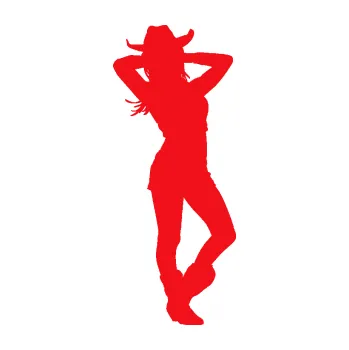 Samolepící dekorace SAMOLEPKA Kovbojka 002 pravá (10 - červená) NA AUTO, NÁLEPKA, FÓLIE, POLEP, TUNING, VLASTNÍ TEXT, TISK, AUTOSAMOLEPKY.cz, POLEPY, OBRÁZEK, LOGO, SAMOLEPKY