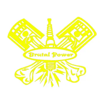 Samolepicí dekorace na vozidlo Brutal power (70 - Fluorescentní žlutá) SAMOLEPKA NA AUTO, NÁLEPKA, FÓLIE, POLEP, TUNING, VLASTNÍ TEXT, TISK, AUTOSAMOLEPKY.cz, POLEPY, OBRÁZEK, LOGO, 3D STICKERS