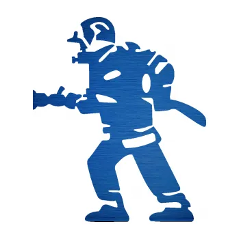 Samolepící dekorace SAMOLEPKA Hasič 013 levá (65 - škrábaný kov modrý) NA AUTO, NÁLEPKA, FÓLIE, POLEP, TUNING, VLASTNÍ TEXT, TISK, AUTOSAMOLEPKY.cz, POLEPY, OBRÁZEK, LOGO, SAMOLEPKY