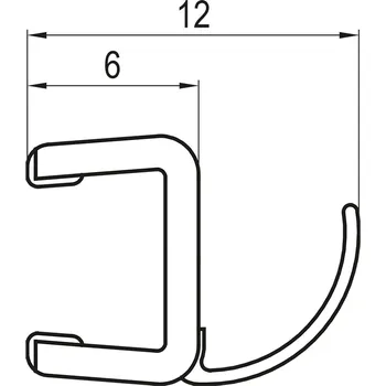 RONAL Svislé těsnění pro 6mm skla, set 10 ks 53101.KD10.1959