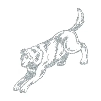 samolepka Pes 044 levá (91 - Ultra Metalic stříbrná metalíza) SAMOLEPKA NA AUTO, NÁLEPKA, FÓLIE, POLEP, TUNING, VLASTNÍ TEXT, TISK, AUTOSAMOLEPKY.cz, POLEPY, OBRÁZEK, LOGO, 3D STICKERS