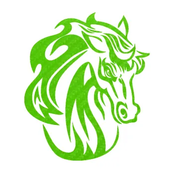 Samolepící dekorace SAMOLEPKA Kůň 069 pravá hlava s hřívou (58 - 3D karbon zelený kawasaki) NA AUTO, NÁLEPKA, FÓLIE, POLEP, TUNING, VLASTNÍ TEXT, TISK, AUTOSAMOLEPKY.cz, POLEPY, OBRÁZEK, LOGO, SAMOLEPKY