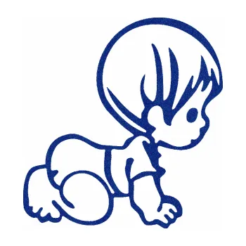 Samolepicí dekorace na vozidlo Dítě v autě 068 pravá batole na kolínkách (89 - Ultra Metalic modrá tmavá) SAMOLEPKA NA AUTO, NÁLEPKA, FÓLIE, POLEP, TUNING, VLASTNÍ TEXT, TISK, AUTOSAMOLEPKY.cz, POLEPY, OBRÁZEK, LOGO, 3D STICKERS