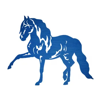 Samolepící dekorace SAMOLEPKA Kůň 039 levá (65 - škrábaný kov modrý) NA AUTO, NÁLEPKA, FÓLIE, POLEP, TUNING, VLASTNÍ TEXT, TISK, AUTOSAMOLEPKY.cz, POLEPY, OBRÁZEK, LOGO, SAMOLEPKY