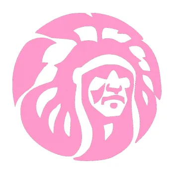 Samolepící dekorace Indián 002 pravá (24 - světle růžová) SAMOLEPKA NA AUTO, NÁLEPKA, FÓLIE, POLEP, TUNING, VLASTNÍ TEXT, TISK, AUTOSAMOLEPKY.cz, POLEPY, OBRÁZEK, LOGO, 3D STICKERS