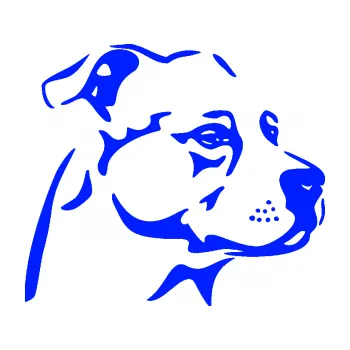 Polep vozidla Pes 134 pravá Stafordširský bulteriér (19 - modrá dynamic) SAMOLEPKA NA AUTO, NÁLEPKA, FÓLIE, POLEP, TUNING, VLASTNÍ TEXT, TISK, AUTOSAMOLEPKY.cz, POLEPY, OBRÁZEK, LOGO, 3D STICKERS