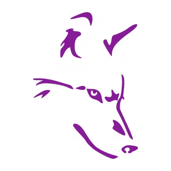 Polep vozidla Pes 159 pravá vlk (14 - fialová) SAMOLEPKA NA AUTO, NÁLEPKA, FÓLIE, POLEP, TUNING, VLASTNÍ TEXT, TISK, AUTOSAMOLEPKY.cz, POLEPY, OBRÁZEK, LOGO, 3D STICKERS