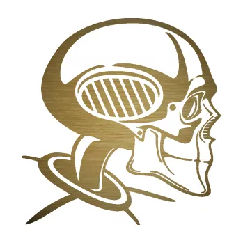 Samolepicí dekorace na vozidlo Lebka 033 pravá řadící páka (64 - škrábaný kov zlatý) SAMOLEPKA NA AUTO, NÁLEPKA, FÓLIE, POLEP, TUNING, VLASTNÍ TEXT, TISK, AUTOSAMOLEPKY.cz, POLEPY, OBRÁZEK, LOGO, 3D STICKERS