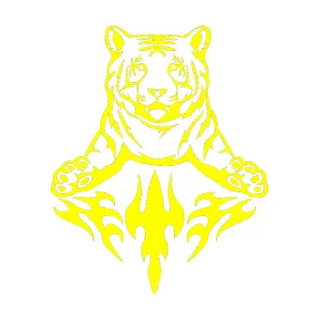 Samolepicí dekorace na vozidlo Animal flames 045 levá tygr (05 - žlutá citron) SAMOLEPKA NA AUTO, NÁLEPKA, FÓLIE, POLEP, TUNING, VLASTNÍ TEXT, TISK, AUTOSAMOLEPKY.cz, POLEPY, OBRÁZEK, LOGO, 3D STICKERS