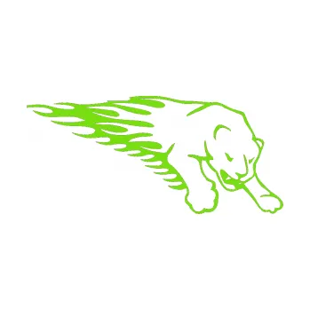 Samolepicí dekorace na vozidlo Animal flames 020 pravá puma (04 - zelená kawasaki) SAMOLEPKA NA AUTO, NÁLEPKA, FÓLIE, POLEP, TUNING, VLASTNÍ TEXT, TISK, AUTOSAMOLEPKY.cz, POLEPY, OBRÁZEK, LOGO, 3D STICKERS