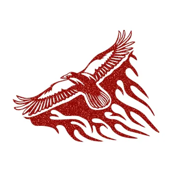 Samolepicí dekorace na vozidlo Animal flames 091 levá letící orel (86 - Ultra Metalic červená) SAMOLEPKA NA AUTO, NÁLEPKA, FÓLIE, POLEP, TUNING, VLASTNÍ TEXT, TISK, AUTOSAMOLEPKY.cz, POLEPY, OBRÁZEK, LOGO, 3D STICKERS