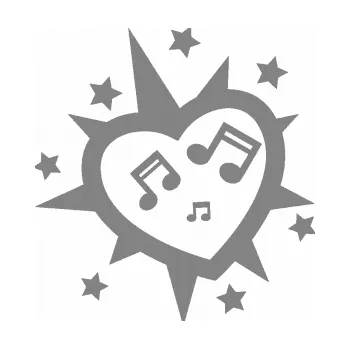 Samolepící dekorace I love music 001 noty se srdcem (17 - šedá) SAMOLEPKA NA AUTO, NÁLEPKA, FÓLIE, POLEP, TUNING, VLASTNÍ TEXT, TISK, AUTOSAMOLEPKY.cz, POLEPY, OBRÁZEK, LOGO, 3D STICKERS