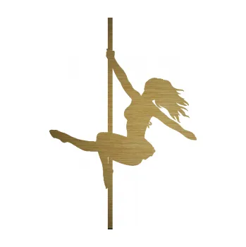 Samolepicí dekorace na vozidlo Pole dance 001 levá tanec na tyči (64 - škrábaný kov zlatý) SAMOLEPKA NA AUTO, NÁLEPKA, FÓLIE, POLEP, TUNING, VLASTNÍ TEXT, TISK, AUTOSAMOLEPKY.cz, POLEPY, OBRÁZEK, LOGO, 3D STICKERS