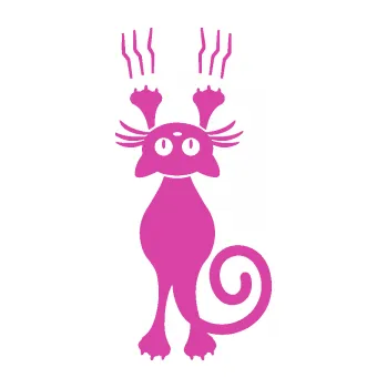 Samolepící dekorace Kočka 023 pravá s drápanci (16 - růžová) SAMOLEPKA NA AUTO, NÁLEPKA, FÓLIE, POLEP, TUNING, VLASTNÍ TEXT, TISK, AUTOSAMOLEPKY.cz, POLEPY, OBRÁZEK, LOGO, 3D STICKERS