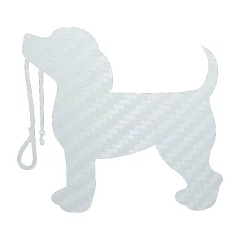 Polep vozidla SAMOLEPKA Pes 063 levá štěnátko s vodítkem (51 - 3D karbon bílý) NA AUTO, NÁLEPKA, FÓLIE, POLEP, TUNING, VLASTNÍ TEXT, TISK, AUTOSAMOLEPKY.cz, POLEPY, OBRÁZEK, LOGO, SAMOLEPKY