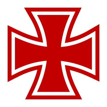 samolepka Maltézský kříž 001 (18 - tmavě červená) SAMOLEPKA NA AUTO, NÁLEPKA, FÓLIE, POLEP, TUNING, VLASTNÍ TEXT, TISK, AUTOSAMOLEPKY.cz, POLEPY, OBRÁZEK, LOGO, 3D STICKERS