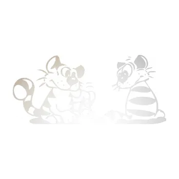 Samolepící dekorace SAMOLEPKA Interiér 010 levá kočičky (82 - odrazková reflexní bílá) NA AUTO, NÁLEPKA, FÓLIE, POLEP, TUNING, VLASTNÍ TEXT, TISK, AUTOSAMOLEPKY.cz, POLEPY, OBRÁZEK, LOGO, SAMOLEPKY