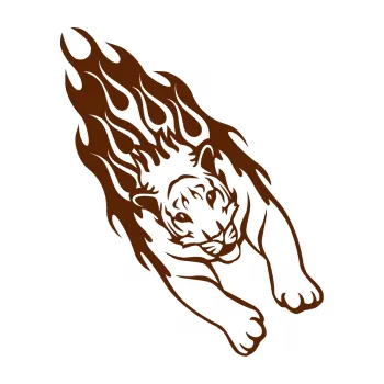 Samolepicí dekorace na vozidlo Animal flames 024 pravá tygr (15 - hnědá) SAMOLEPKA NA AUTO, NÁLEPKA, FÓLIE, POLEP, TUNING, VLASTNÍ TEXT, TISK, AUTOSAMOLEPKY.cz, POLEPY, OBRÁZEK, LOGO, 3D STICKERS